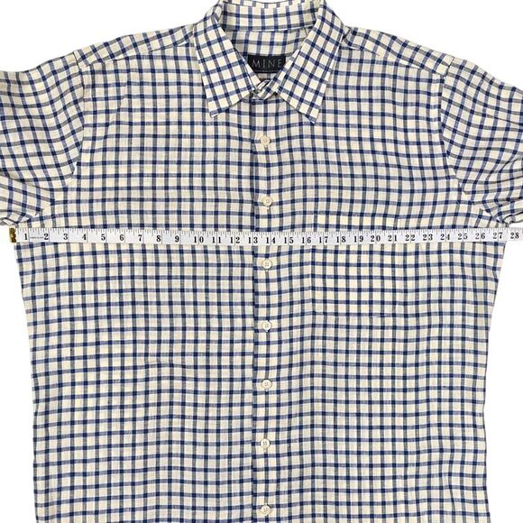 Anthropologie Mine Mens Shirt Sz XL Linen Contrasting Sleeves Minimalist Resort - Picture 3 of 9